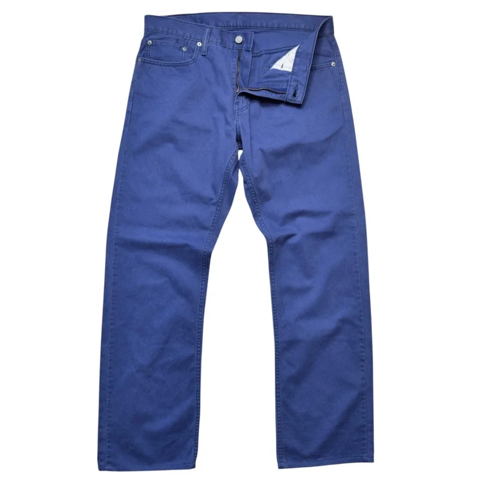 Levi's 514 Straight Fit Cobalt Blue Lightweight Denim Jeans Mens Size 34x31